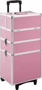 Tectake Kufer kosmetyczny z 3 poziomami - pink 1