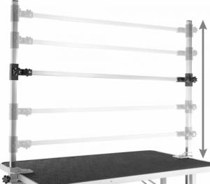 Tectake Stół groomerski trymerski składany, z wysięgnikiem i dwiema smyczami - czarny/srebrny 4