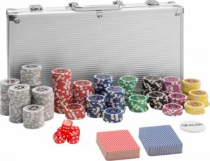 Tectake Zestaw do pokera - srebrny, 300 elementów 1
