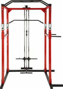 Tectake Klatka stacja treningowa do ćwiczeń z wyciągiem - czarny/czerwony 5