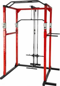 Tectake Klatka stacja treningowa do ćwiczeń z wyciągiem - czarny/czerwony 6