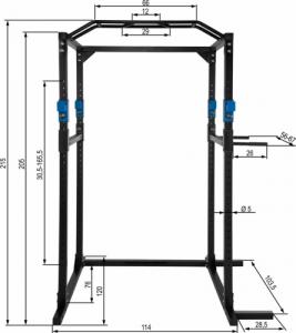 Tectake Klatka stacja treningowa do ćwiczeń - czarny/niebieski 6