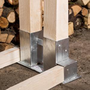 Tectake Stojak do składania drewna ocynkowany 2 sztuki - srebrny 3