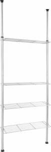 Tectake Regał łazienkowy teleskopowy - srebrny 2