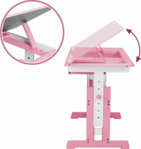 Tectake Biurko dla dzieci z kontenerem na kółkach - różowy 4