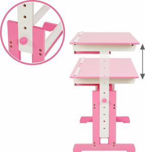 Tectake Biurko dla dzieci z kontenerem na kółkach - różowy 5