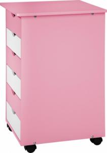 Tectake Biurko dla dzieci z kontenerem na kółkach - różowy 7