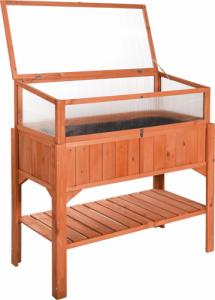 Tectake Wysoka skrzynia do uprawy roślin z półką oraz dostawką (403251) 2