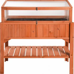 Tectake Wysoka skrzynia do uprawy roślin z półką oraz dostawką (403251) 3