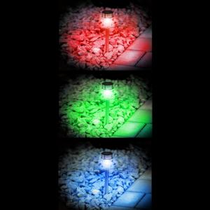 Tectake 24 x Ogrodowa lampa solarna LED kolorowa - srebrny 2