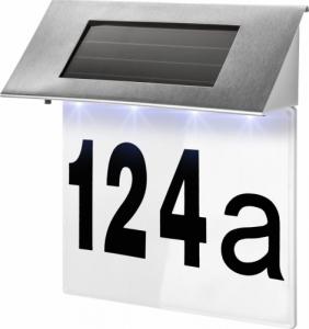 Tectake Podświetlany numer domu - lampa solarna LED z czujnikiem zmierzchu - srebrny 1