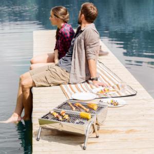 Tectake 402328 Grill turystyczny węglowy 22 cm x 35 cm 2