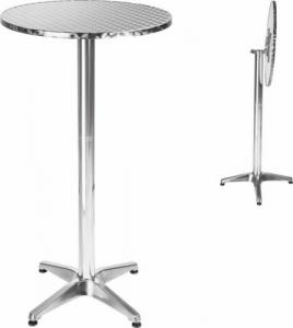 Tectake Aluminiowy stolik barowy 60cm - 5,8 cm, składany 1