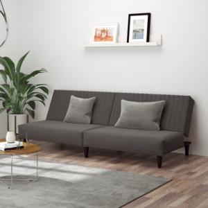 vidaXL 2-osobowa sofa, ciemnoszara, tapicerowana aksamitem 1