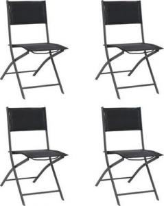 vidaXL Składane krzesła ogrodowe, 4 szt., stal i textilene 1