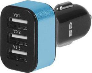 Ładowarka E5 Uniwersalna 3x USB Czarno-niebieska (RE02432_black_blue) 1