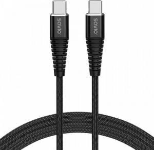 Kabel USB Savio USB-C - USB-C 2 m Czarny (1_811565) 1