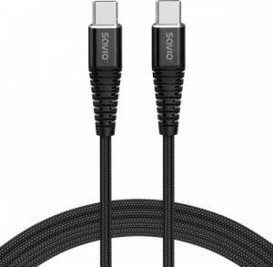 Kabel USB Savio USB-A - USB-C Czarny (1_811564) 1