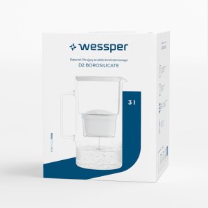 Dzbanek filtrujący Wessper Aquamax Crystalline biały + 1 wkład 6