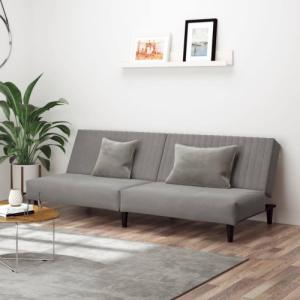 vidaXL 2-osobowa sofa, jasnoszara, tapicerowana aksamitem 1