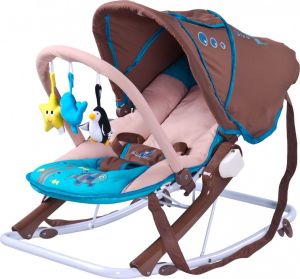 Caretero Leżaczek z daszkiem Aqua Brown 1