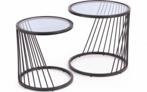 Halmar WNĘTRZARSKIE ZESTAW DWÓCH ŁAWA STOLIKÓW ANTILLA CZERŃ 2