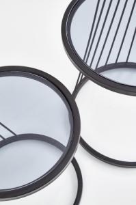 Halmar WNĘTRZARSKIE ZESTAW DWÓCH ŁAWA STOLIKÓW ANTILLA CZERŃ 3