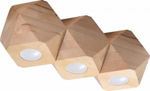 Lampa sufitowa Sollux WNĘTRZARSKIE Plafon WOODY 3 naturalne drewno 1