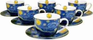 DUO Filiżanki ze spodkami 280 ml komplet 6 szt. STARRY NIGHT by Van Gogh 1