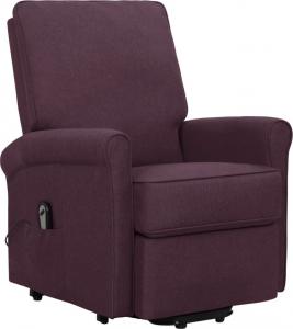 vidaXL Podnoszony fotel masujący, fioletowy, obity tkaniną 1