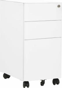 vidaXL Mobilna szafka kartotekowa, biała, 30x45x59 cm, stalowa 1