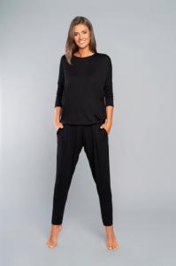 Italian fashion Italian Fashion Komplet damski STYL rękaw 3/4+długie spodnie czarny L 1