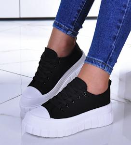 Pantofelek24 Czarne trampki creepersy na platformie /B5-2 10502 S491/ 39 1
