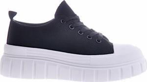 Pantofelek24 Czarne trampki creepersy na platformie /B5-2 10502 S491/ 38 3