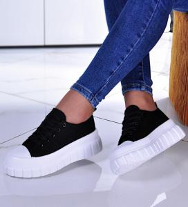 Pantofelek24 Czarne trampki creepersy na platformie /B5-2 10502 S491/ 38 4