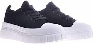 Pantofelek24 Czarne trampki creepersy na platformie /B5-2 10502 S491/ 38 8
