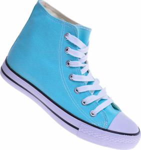 Pantofelek24 Wysokie damskie trampki z tkaniny MIĘTOWE /B1-1 4235 S174/ 39 2