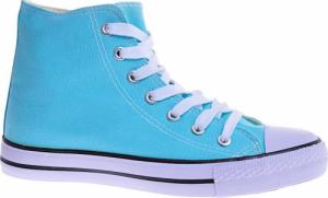 Pantofelek24 Wysokie damskie trampki z tkaniny MIĘTOWE /B1-1 4235 S174/ 39 3