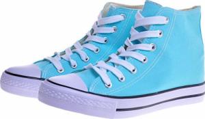 Pantofelek24 Wysokie damskie trampki z tkaniny MIĘTOWE /B1-1 4235 S174/ 39 5