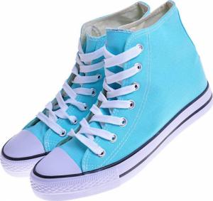 Pantofelek24 Wysokie damskie trampki z tkaniny MIĘTOWE /B1-1 4235 S174/ 39 7