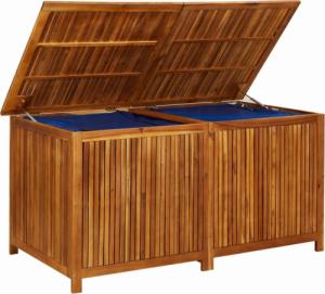 Skrzynia ogrodowa vidaXL 150x80x75 cm lite drewno akacjowe Brąz 5