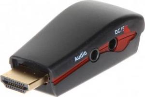 Adapter AV HDMI - D-Sub (VGA) + Jack 3.5mm czarny (HDMI/VGA+AU-ECO) 1