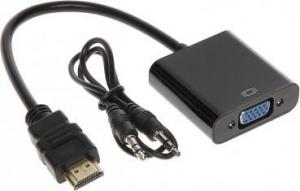 Adapter AV HDMI - D-Sub (VGA) czarny (HDMI/VGA+AU-ECO-3) 1