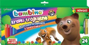St. Majewski Kredki BAMBINO trójkątne 24kol.w drewnie+temp 2