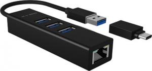 HUB USB Icy Box 1x RJ-45  + 3x USB-A 3.2 Gen1 (IB-HUB1419-LAN) 2