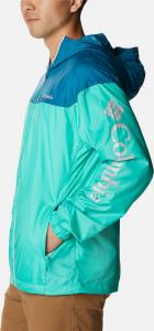 Kurtka męska Columbia Flash Challenger Novelty Windbreaker turkusowa r. M 4