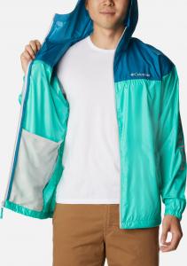 Kurtka męska Columbia Flash Challenger Novelty Windbreaker turkusowa r. M 6