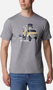Columbia Koszulka męska Men's Sun Trek Short Sleeve Graphic Tee, City Grey Heath r.XL 1