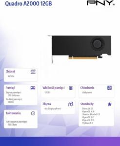 PNY Quadro RTX A2000 12GB GDDR6 (VCNRTXA2000-12GB-SB) - Karta graficzna ...