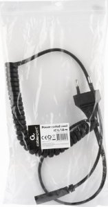 Kabel zasilający Gembird Kabel zasilający C1 spiralny 1,8m z certyfikatem VDE 2